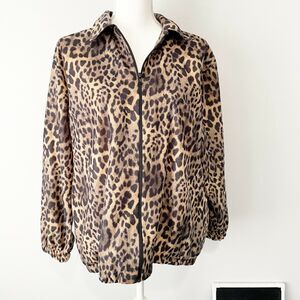 Bon Worth leopard zip jacket vintage medium petite vintage